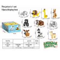 10in1 animaux en plastique jouet ensemble Mini briques jouet Animal Figure bloc de construction ensembles bricolage Construction Juguete