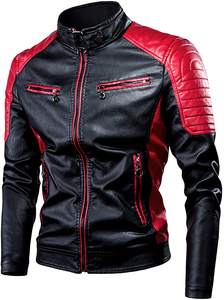 Veste en cuir PU pour hommes Manteaux en polaire épais pour hommes Vêtements de moto pour hommes Streetwear chauds pour hommes Vestes en cuir de pilote - Product Image 5