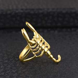 Anillo Gótico de Escorpión de Último Diseño, Joyería Tribal de Latón para Hombre, Anillo Grueso Gótico de Escorpión Chapado en Oro de 18k, Venta al por Mayor/OEM/ODM - Product Image 4