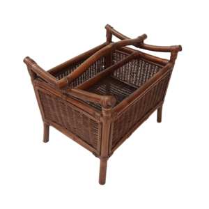 Panier de rangement en rotin antique de haute qualité, porte-journaux et porte-revues naturel - Product Image 1