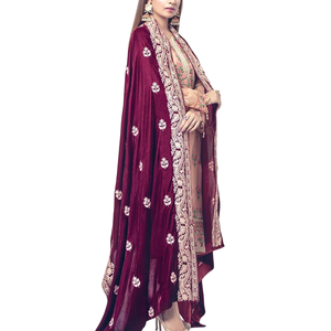 Soft fabric <b>Women</b> velvet <b>shawls</b> Fast shipping new arrival elegant Heavyweight top demanded low MOQ velvet <b>shawls</b> for occasions - Product Image 1