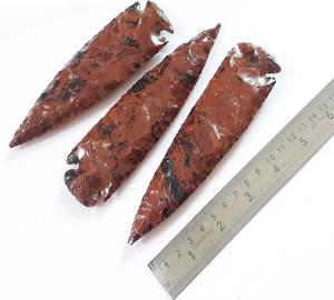 Obsidienne acajou naturelle, pointe de flèche taillée à la main de 5 pouces, obsidienne indienne, pierre précieuse, pointe de flèche, style mascotte - Product Image 6
