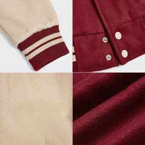 Vente en gros de vestes universitaires coupe-vent en laine avec logo personnalisé-Vestes Letterman avec doublure matelassée, idéales pour les hommes et les femmes - Product Image 3
