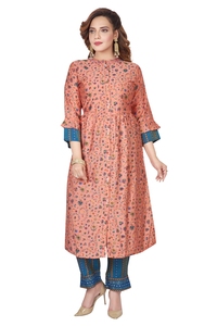 Ropa de moda para mujer elegante de la mejor calidad conjunto de viscosa Kurta para uso diario disponible a precios al por mayor - Product Image 3