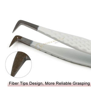 แหนบต่อขนตาสแตนเลสแบบปรับแต่งได้ด้ามจับไฟเบอร์ทรงสี่เหลี่ยมด้ามจับมีดีไซน์ใหม่ - Product Image 5