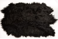 Sexto noir naturel 6 tapis en peau de mouton islandais avec longue laine incroyable cuir de peau de mouton en peau de mouton. Tapis en peau de mouton