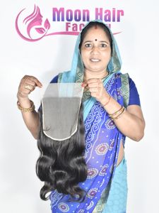 Extensions de cheveux humains naturels 100% de bonne qualité, provenant de temples indiens, avec fermeture naturelle, ondulation corporelle, double extrémité, non traités - Product Image 4