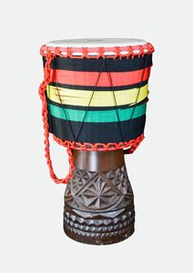 SOLOBEAT Djembé Tradicional de Madera Decorado con Cuerdas de Tela Multicolor, Nuevo Modelo, Percusión Africana Profesional - Product Image 4