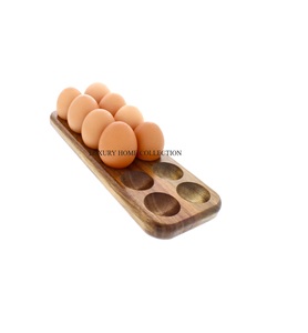 Premium Quality Wooden and Metal Handle Egg <b>Racks</b> with Stylish Design for Organizing Eggs in Your <b>Kitchen</b> or Pantry - Product Image 1