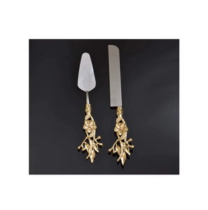 Acier inoxydable Pizza Fromage Anniversaire Gâteau Couteau Fourchette Gâteau Serveur Pelle Couverts pour Feuille Poignée Conception Livrer Poli - Product Image 3