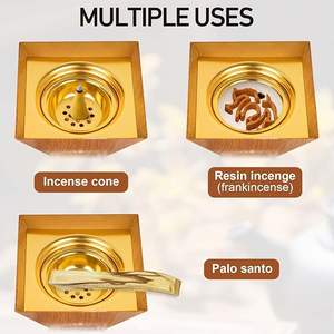 Traditional Arabic Luxury <b>Bakhoor</b> & <b>Oud</b> Incense Burner by the QUALITY COLLECTION Brass Religious 100% Natural Durable - Product Image 3