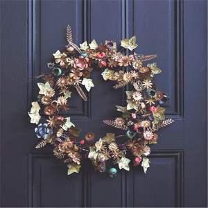 Guirlande de fleurs en métal artisanale en forme de cœur, élégante décoration murale de fond de mariage, art floral en fer pour la Saint-Valentin et la décoration de fête - Product Image 6