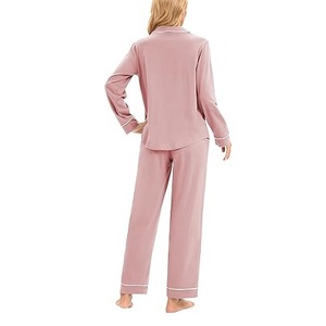 Conjunto de Pijama de Dos Piezas para Mujer, Primavera-Verano, Estampado Animal, Tejido de Bambú y Microfibra, Transpirable, Cintura Elástica, Estilo Casual - Product Image 5