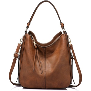 Sac à main pour femme en cuir de vache véritable, sac à bandoulière en cuir souple avec fermeture éclair - Product Image 3
