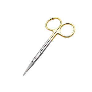 Tijeras quirúrgicas de alta calidad, mango recto chapado en oro de 4,5 pulgadas, tijeras para sala de Cirugía de Hospital quirúrgico Dental - Product Image 3