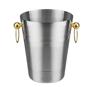 Enfriadores de vino Cubo de champán de acero inoxidable de metal con mango lateral Cubo de champán de fiesta Accesorios para bar - Product Image 2