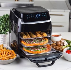 Freidora de aire digital multifuncional inteligente de acero inoxidable de 11L con ventana visible, de gran capacidad, para uso doméstico, con cesta individual. - Product Image 6
