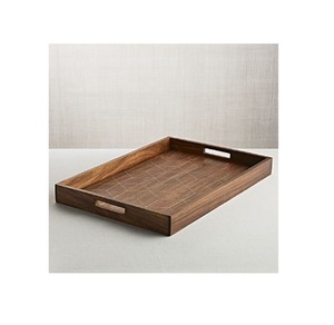 Plateau rectangulaire Plateau de service en bois foncé pour thé et café Plateau de service à prix compétitif - Product Image 3