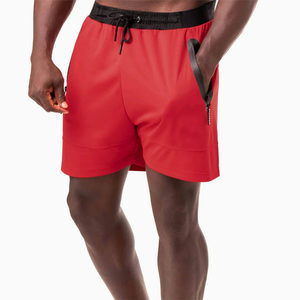 Shorts de sport décontractés pour hommes, personnalisables, double couche, en maille respirante, écologiques, séchage rapide, en toile et polyester pour l'entraînement - Product Image 4