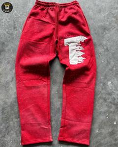 Pantalon droit à jambes larges en strass brillant vintage pour hommes Long cordon Streetwear vêtements pantalon en strass - Product Image 2