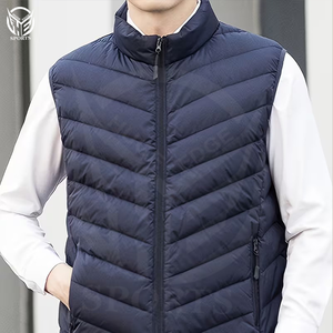 Gilet matelassé coupe-vent à capuche pour homme, rembourré de coton, avec fermeture éclair, 100 % polyester, écologique, séchage rapide, vêtement d'extérieur - Product Image 1