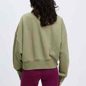 Sweat-shirt à col rond pour femmes Mode personnalisée à manches longues quantité minimale de commande bas Emballage personnalisé et logo avant Sweat-shirt durable pour les femmes - Product Image 5