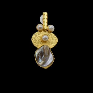 ต่างหูเม็ดเดี่ยวประดับมุกชุบทองวัสดุทองเหลืองสำหรับผู้หญิงและผู้หญิงดีไซน์ทันสมัยล่าสุด - Product Image 6