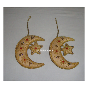 Adorno Navideño Bordado a Mano con Hilo Dorado, Material de Tela Hecho a Mano con Color Dorado, para Decoración del Festival de Ramadán - Product Image 1
