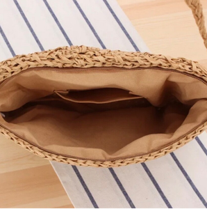 Bolso de paja tejido de un hombro para mujer, bolso tejido a mano, bolso de paja, bolsos de playa de macramé de ganchillo, directo del proveedor indio - Product Image 2