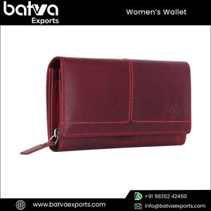 Cartera de Cuero Genuino de Alta Calidad para Mujer con Bloqueo RFID, Estilo Moderno Vintage, Cierre de Cremallera, Forro de Poliéster, Uso Diario - Product Image 5