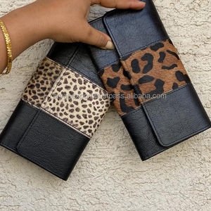 Pochette en cuir noir pour femmes, nouveau Style, portefeuille en cuir de vache - Product Image 1