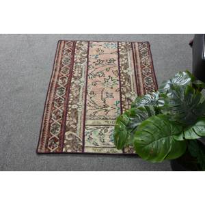 Alfombra clásica de lana de retazos rojo y verde de 2,3x3,1 pies, alfombra turca para sala de estar, respaldo de látex para decoraciones de sala de estar - Product Image 1