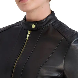 Chaqueta de Cuero Genuino para Mujer, Nueva, Elegante, Informal, de Color Sólido, Hecha a Medida, con Relleno de Algodón Transpirable, Diseño de Alta Calidad - Product Image 6