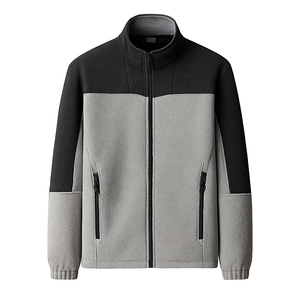 Veste polaire chaude en gros Veste de sport de plein air unie avec poche zippée pour hommes - Product Image 6
