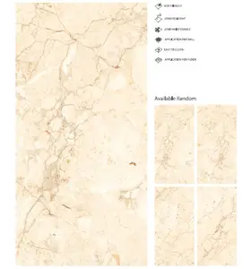 Rectified 600x1200mm Polished Porcelain Tiles in Digital Glazed Glossy Surface in Miami Beige for Living Room by Novac Ceramic