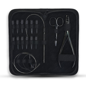 Quality hair extensions tool kit micro link hair extension <b>pliers</b> Cutting Scissors sectioning <b>clips</b> sew-in wefts curved needles - Product Image 1