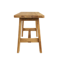Banc traditionnel rustique en bois de teck démontable ANTIQUE pour appartement, chambre, salle à manger, salon, hôtel, école, entrepôt