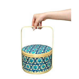 Cesta de bambú hecha a mano tradicional con colores para regalos y exhibición Tet - Product Image 1