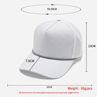 Gorra de Béisbol Deportiva de 5 Paneles, Personalizada con Bordado, Parche de Goma PVC con Logotipo, Impermeable, Transpirable, Gorras de Golf con Cuerda, Unisex, Gorras Deportivas