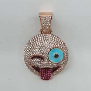 Colgante de Moissanita Personalizable de Estilo Hip Hop para Hombre y Mujer, Plata 925, Forma de Dibujos Animados, Chapado Premium, Amuleto Moderno - Product Image 3