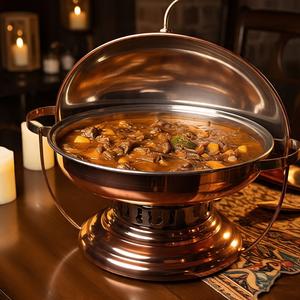 Équipement de cuisine commerciale en cuivre de style luxe pour le service de nourriture de buffet de mariage et les fournitures d'hôtel de restaurant - Product Image 5