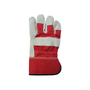 Guantes DE TRABAJO Rigger Cuero de vaca dividido Palma Manguito de goma Guantes de seguridad de trabajo Guantes de trabajo de seguridad de cuero de vaca suave - Product Image 5