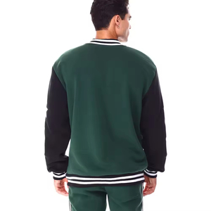 Chaqueta universitaria de estilo callejero para hombre, chaqueta universitaria con mangas de cuero, bordado de logotipo personalizado, fabricación de chaqueta de béisbol universitaria - Product Image 3