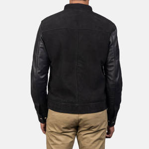 Veste matelassée pour homme en cuir véritable souple, effet vieilli, avec col montant et logo frontal, réversible, design écologique pour l'hiver - Product Image 5