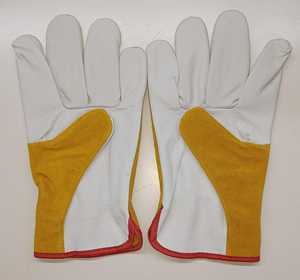 Guantes combinados de cuero para hombre de alta resistencia Guantes de trabajo industriales ignífugos de Palma de grano dividido para mantenimiento Anti-Impacto - Product Image 3