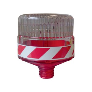 Feux de signalisation routière à haute visibilité, lumière rouge clignotante solaire, lumière de sécurité routière, fabriquée en matériaux durables ABS, aluminium, PC, blanc - Product Image 1
