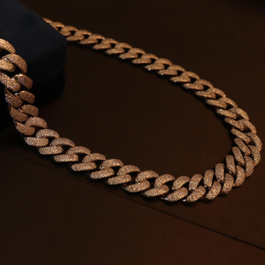 Collar de Diamantes VVS y Moissanita, Joyería Fina de Lujo, Chapado en Oro, Cadena Cubana de 8mm 10mm 12mm 15mm, Certificado IGI - Product Image 2