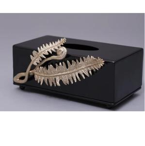 Boîte de rangement en papier de conception artisanale, finition noire antique, porte-serviettes personnalisé pour bar et restaurant, porte-mouchoirs - Product Image 1