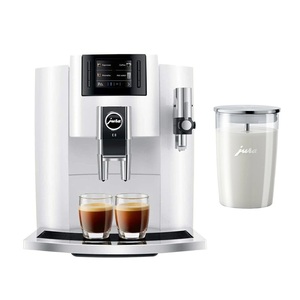 เครื่องชงกาแฟเอสเพรสโซ่อัตโนมัติคุณภาพสูง รุ่น Ju ra E8 พร้อมภาชนะใส่นมแก้ว (สีขาวเปียโน) ระดับพรีเมียม - Product Image 1