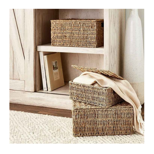 Venta al por mayor de cestas de almacenamiento de algas marinas hechas a mano de mimbre de varios tamaños de fábrica de Vietnam cestas de almacenamiento decorativas para el hogar - Product Image 4